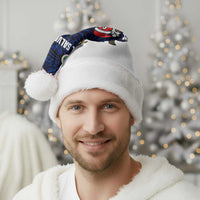 El Salvador Christmas Santa Hat with Santa Claus Turkey Fireworks Palm Trees and National Emblem Design - Wonder Print Shop