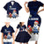 El Salvador Christmas Family Matching Short Sleeve Bodycon Dress and Hawaiian Shirt with Santa Claus Turkey Fireworks Palm Trees and National Emblem Design - Wonder Print Shop