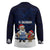 El Salvador Christmas Hockey Jersey with Santa Claus Turkey Fireworks Palm Trees and National Emblem Design - Wonder Print Shop