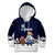 El Salvador Christmas Kid Hoodie with Santa Claus Turkey Fireworks Palm Trees and National Emblem Design - Wonder Print Shop