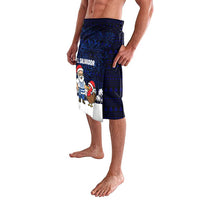 El Salvador Christmas Lavalava with Santa Claus Turkey Fireworks Palm Trees and National Emblem Design - Wonder Print Shop