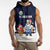 El Salvador Christmas Sleeveless Hoodie with Santa Claus Turkey Fireworks Palm Trees and National Emblem Design - Wonder Print Shop