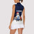 El Salvador Christmas Women Sleeveless Polo Shirt with Santa Claus Turkey Fireworks Palm Trees and National Emblem Design - Wonder Print Shop