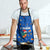 El Salvador Christmas Apron with Santa Hat Motmot Bird Traditional Foods and Blue Festive Pattern Design - Wonder Print Shop