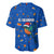 El Salvador Christmas Baseball Jersey with Santa Hat Motmot Bird Traditional Foods and Blue Festive Pattern Design - Wonder Print Shop