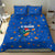 El Salvador Christmas Bedding Set with Santa Hat Motmot Bird Traditional Foods and Blue Festive Pattern Design - Wonder Print Shop