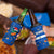 El Salvador Christmas 4 in 1 Can Cooler Tumbler with Santa Hat Motmot Bird Traditional Foods and Blue Festive Pattern Design - Wonder Print Shop