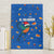 El Salvador Christmas Canvas Wall Art with Santa Hat Motmot Bird Traditional Foods and Blue Festive Pattern Design - Wonder Print Shop