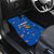 El Salvador Christmas Car Mats with Santa Hat Motmot Bird Traditional Foods and Blue Festive Pattern Design - Wonder Print Shop