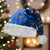El Salvador Christmas Santa Hat with Santa Hat Motmot Bird Traditional Foods and Blue Festive Pattern Design - Wonder Print Shop