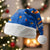 El Salvador Christmas Santa Hat with Santa Hat Motmot Bird Traditional Foods and Blue Festive Pattern Design - Wonder Print Shop