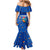 El Salvador Christmas Family Matching Mermaid Dress and Hawaiian Shirt with Santa Hat Motmot Bird Traditional Foods and Blue Festive Pattern Design - Wonder Print Shop
