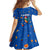 El Salvador Christmas Family Matching Off Shoulder Short Dress and Hawaiian Shirt with Santa Hat Motmot Bird Traditional Foods and Blue Festive Pattern Design - Wonder Print Shop