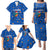 El Salvador Christmas Family Matching Puletasi and Hawaiian Shirt with Santa Hat Motmot Bird Traditional Foods and Blue Festive Pattern Design - Wonder Print Shop