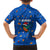 El Salvador Christmas Hawaiian Shirt with Santa Hat Motmot Bird Traditional Foods and Blue Festive Pattern Design - Wonder Print Shop
