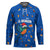 El Salvador Christmas Hockey Jersey with Santa Hat Motmot Bird Traditional Foods and Blue Festive Pattern Design - Wonder Print Shop