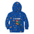 El Salvador Christmas Kid Hoodie with Santa Hat Motmot Bird Traditional Foods and Blue Festive Pattern Design - Wonder Print Shop