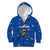 El Salvador Christmas Kid Hoodie with Santa Hat Motmot Bird Traditional Foods and Blue Festive Pattern Design - Wonder Print Shop