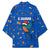 El Salvador Christmas Kimono with Santa Hat Motmot Bird Traditional Foods and Blue Festive Pattern Design - Wonder Print Shop