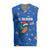 El Salvador Christmas Knitted V-Neck Vest with Santa Hat Motmot Bird Traditional Foods and Blue Festive Pattern Design - Wonder Print Shop