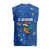 El Salvador Christmas Knitted V-Neck Vest with Santa Hat Motmot Bird Traditional Foods and Blue Festive Pattern Design - Wonder Print Shop