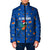 El Salvador Christmas Padded Jacket with Santa Hat Motmot Bird Traditional Foods and Blue Festive Pattern Design - Wonder Print Shop