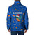 El Salvador Christmas Padded Jacket with Santa Hat Motmot Bird Traditional Foods and Blue Festive Pattern Design - Wonder Print Shop