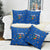 El Salvador Christmas Pillow Cover with Santa Hat Motmot Bird Traditional Foods and Blue Festive Pattern Design - Wonder Print Shop