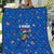 El Salvador Christmas Quilt with Santa Hat Motmot Bird Traditional Foods and Blue Festive Pattern Design - Wonder Print Shop