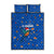 El Salvador Christmas Quilt Bed Set with Santa Hat Motmot Bird Traditional Foods and Blue Festive Pattern Design - Wonder Print Shop