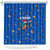El Salvador Christmas Shower Curtain with Santa Hat Motmot Bird Traditional Foods and Blue Festive Pattern Design - Wonder Print Shop