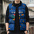 El Salvador Christmas Sleeveless Puffer Jacket with Santa Hat Motmot Bird Traditional Foods and Blue Festive Pattern Design - Wonder Print Shop
