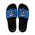 El Salvador Christmas Slide Sandals with Santa Hat Motmot Bird Traditional Foods and Blue Festive Pattern Design - Wonder Print Shop