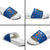 El Salvador Christmas Slide Sandals with Santa Hat Motmot Bird Traditional Foods and Blue Festive Pattern Design - Wonder Print Shop