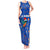 El Salvador Christmas Tank Maxi Dress with Santa Hat Motmot Bird Traditional Foods and Blue Festive Pattern Design - Wonder Print Shop