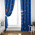 El Salvador Christmas Window Curtain with Santa Hat Motmot Bird Traditional Foods and Blue Festive Pattern Design - Wonder Print Shop