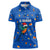 El Salvador Christmas Women Polo Shirt with Santa Hat Motmot Bird Traditional Foods and Blue Festive Pattern Design - Wonder Print Shop