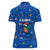 El Salvador Christmas Women Polo Shirt with Santa Hat Motmot Bird Traditional Foods and Blue Festive Pattern Design - Wonder Print Shop