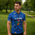 El Salvador Christmas Zipper Polo Shirt with Santa Hat Motmot Bird Traditional Foods and Blue Festive Pattern Design - Wonder Print Shop