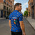 El Salvador Christmas Zipper Polo Shirt with Santa Hat Motmot Bird Traditional Foods and Blue Festive Pattern Design - Wonder Print Shop