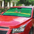 Brazil Christmas Auto Sun Shade with Santa Relaxing in Hammock Palm Trees Snowman and Tribal Pattern Design - Wonder Print Shop