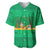Brazil Christmas Baseball Jersey with Santa Relaxing in Hammock Palm Trees Snowman and Tribal Pattern Design - Wonder Print Shop