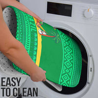 Brazil Christmas Bathroom Set with Santa Relaxing in Hammock Palm Trees Snowman and Tribal Pattern Design - Wonder Print Shop