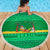 Brazil Christmas Beach Blanket with Santa Relaxing in Hammock Palm Trees Snowman and Tribal Pattern Design - Wonder Print Shop