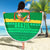 Brazil Christmas Beach Blanket with Santa Relaxing in Hammock Palm Trees Snowman and Tribal Pattern Design - Wonder Print Shop