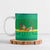 Brazil Christmas Ceramic Mug with Santa Relaxing in Hammock Palm Trees Snowman and Tribal Pattern Design - Wonder Print Shop