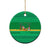 Brazil Christmas Ceramic Ornament with Santa Relaxing in Hammock Palm Trees Snowman and Tribal Pattern Design - Wonder Print Shop
