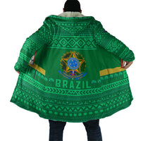 Brazil Christmas Cloak with Santa Relaxing in Hammock Palm Trees Snowman and Tribal Pattern Design - Wonder Print Shop
