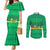 Brazil Christmas Couples Matching Mermaid Dress and Long Sleeve Button Shirt with Santa Relaxing in Hammock Palm Trees Snowman and Tribal Pattern Design - Wonder Print Shop