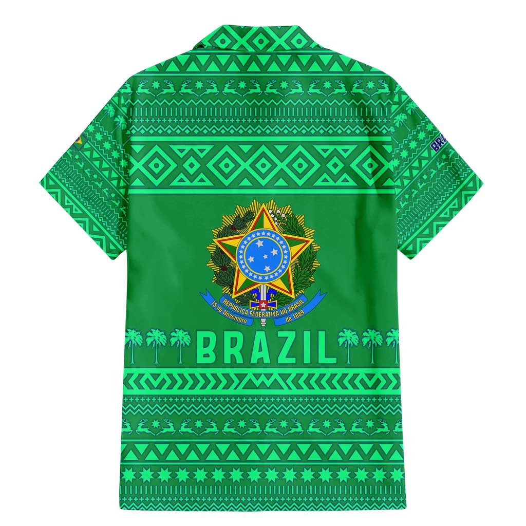 Brazil Christmas Family Matching Mermaid Dress and Hawaiian Shirt with Santa Relaxing in Hammock Palm Trees Snowman and Tribal Pattern Design - Wonder Print Shop